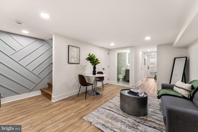 living room featuring light hardwood / wood-style floors