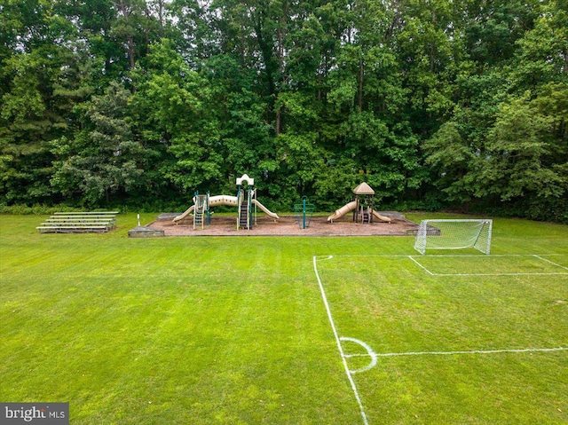 view of yard featuring a playground