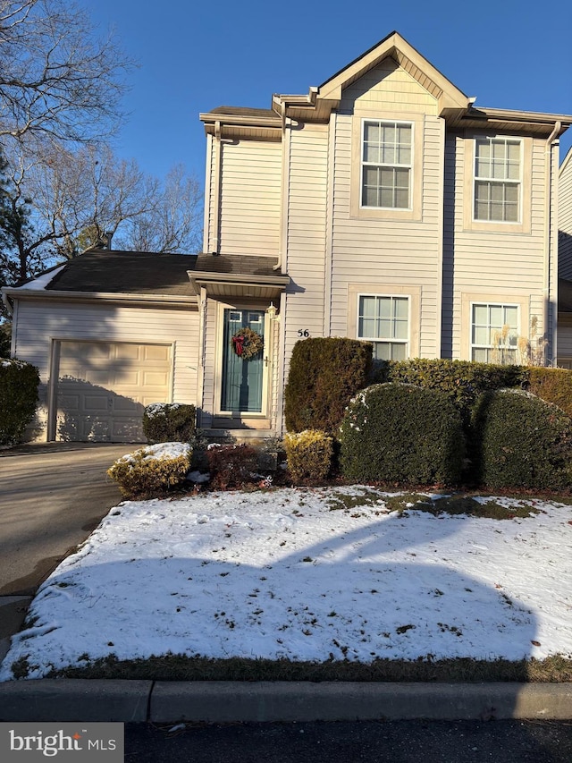 traditional-style house featuring a garage and concrete driveway