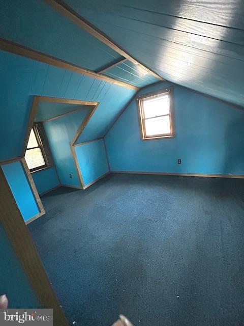 bonus room with carpet and lofted ceiling