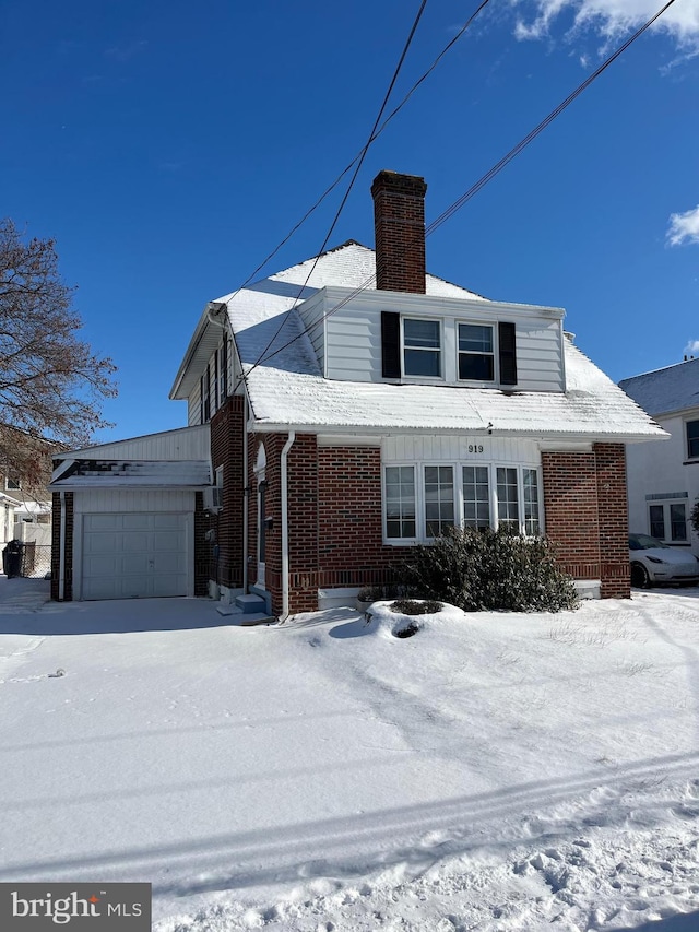 view of front property with a garage