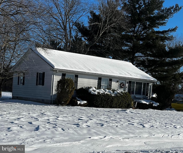 view of snowy exterior