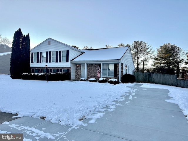 view of split level home