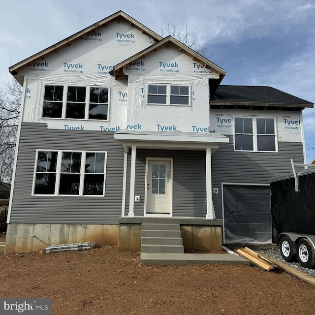 view of front facade featuring an attached garage