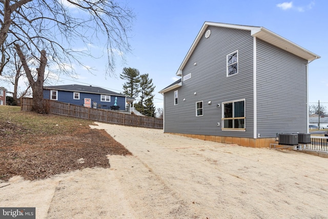 back of property with fence