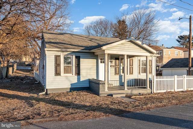 bungalow featuring covered porch