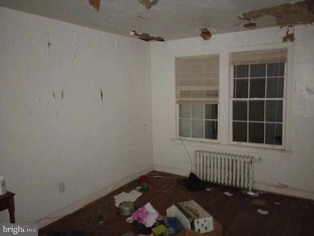 empty room featuring radiator heating unit