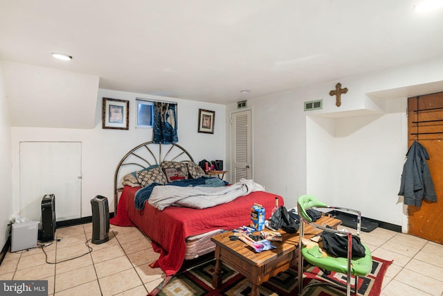 view of tiled bedroom