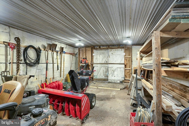 view of garage