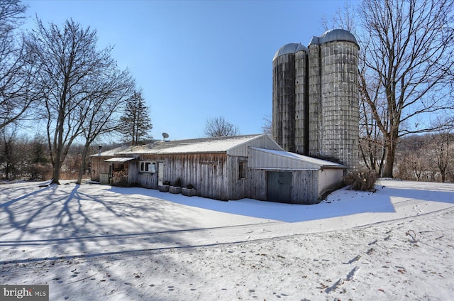 view of snow covered exterior