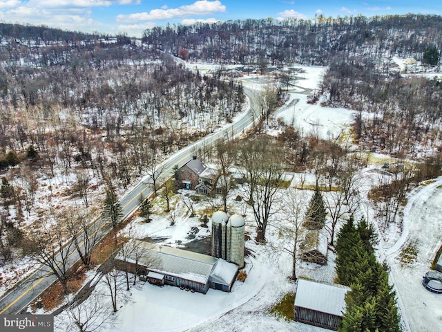 view of snowy aerial view