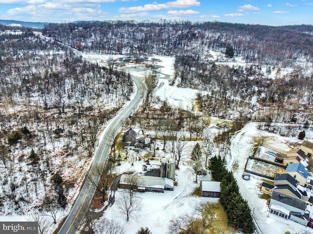 view of snowy aerial view