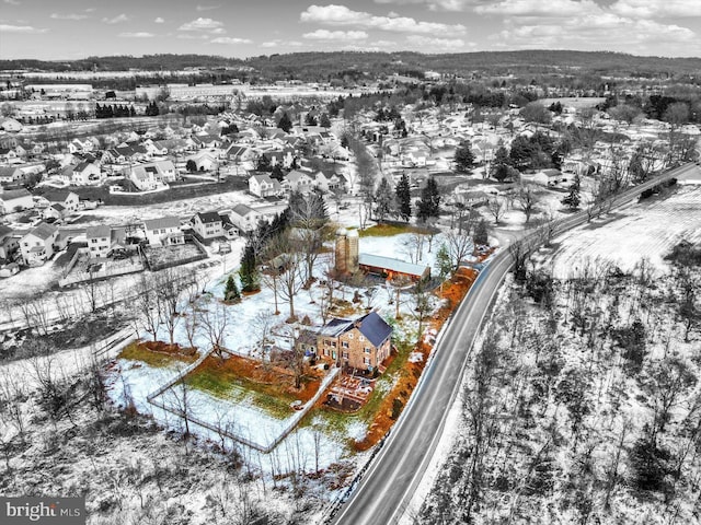 view of snowy aerial view