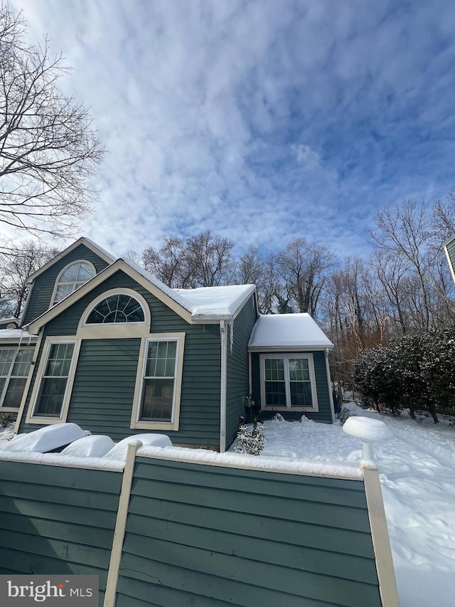 view of snowy exterior