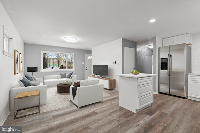 living room featuring light hardwood / wood-style floors