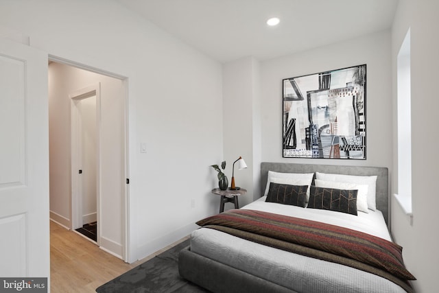 bedroom featuring light hardwood / wood-style floors