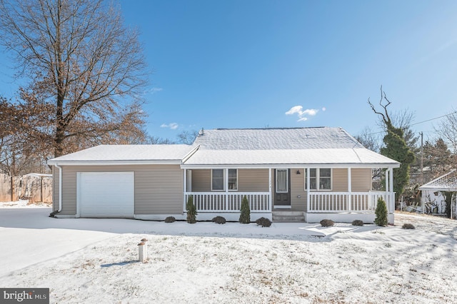 single story home with a garage