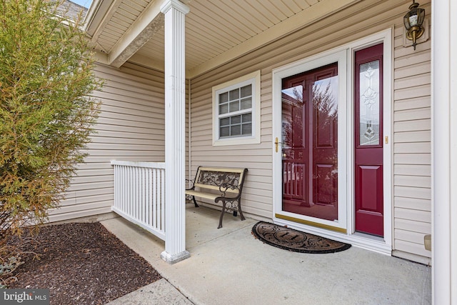 property entrance with a porch