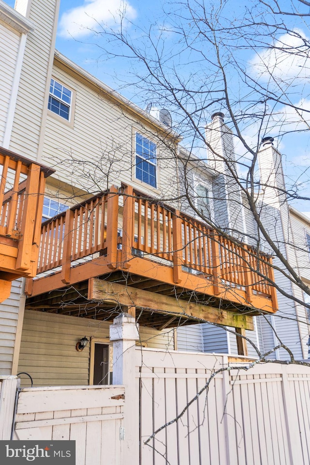 exterior space featuring a wooden deck