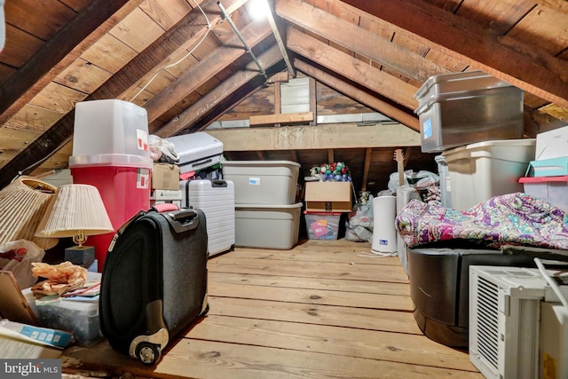 view of unfinished attic