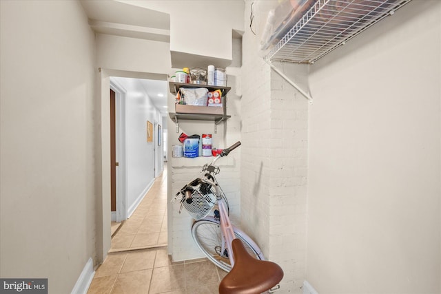 interior space with light tile patterned floors