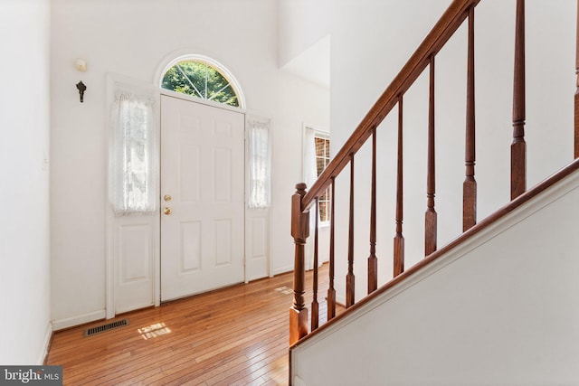 entryway with light wood-type flooring