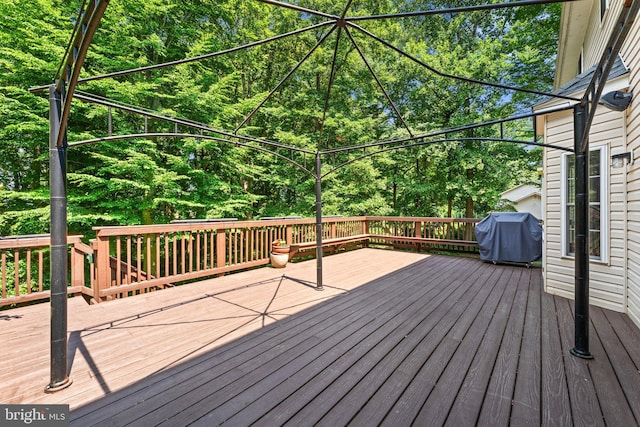 deck featuring area for grilling