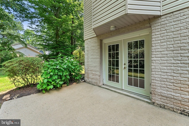 view of patio with french doors