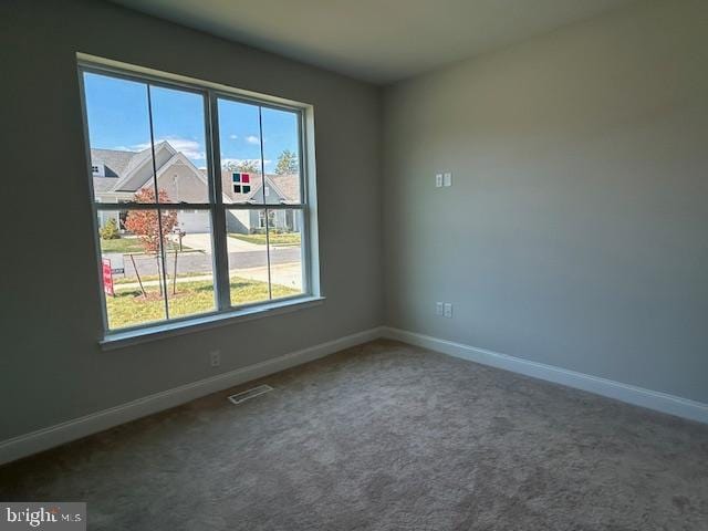 view of carpeted spare room