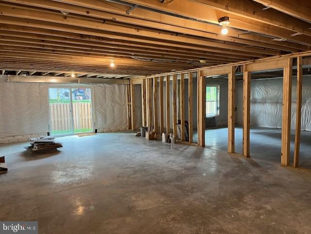 basement with a wealth of natural light