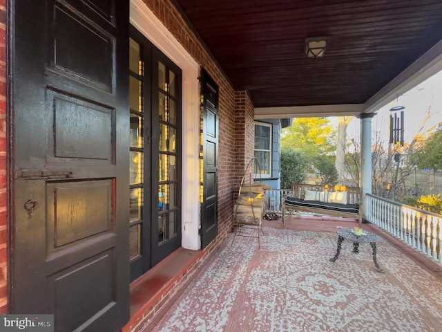 view of patio with a porch