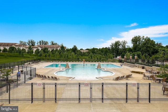 view of pool with a patio area