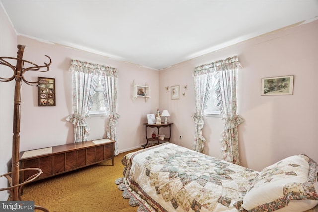 bedroom featuring carpet