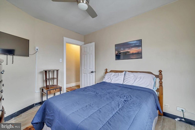 bedroom with ceiling fan