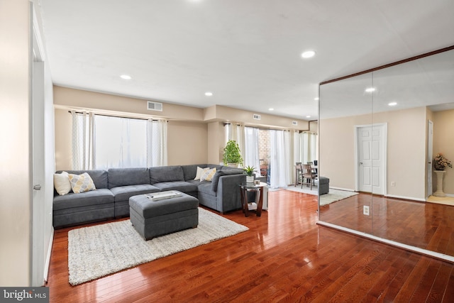 living room featuring hardwood / wood-style floors