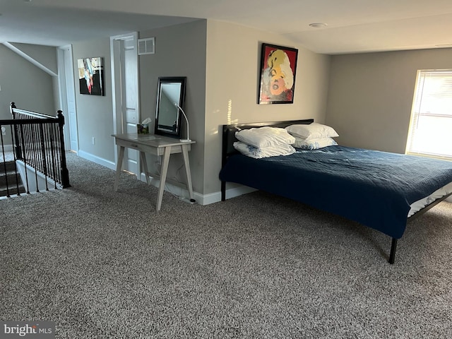 bedroom with carpet floors