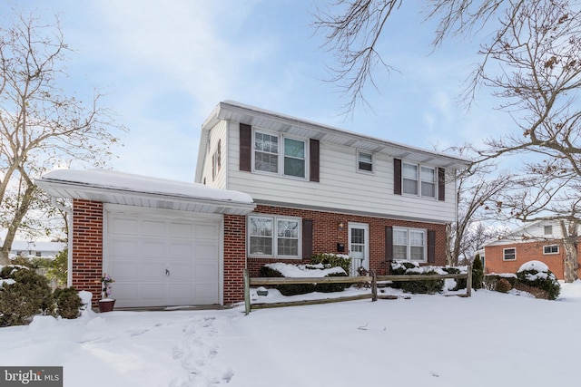 view of front of house with a garage