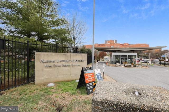 view of community sign