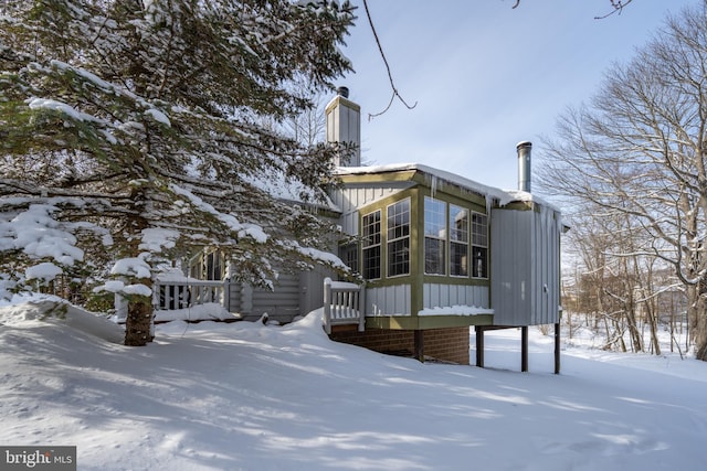 view of snowy exterior