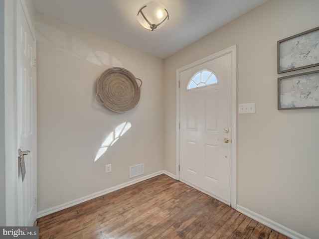 entrance foyer featuring wood-type flooring