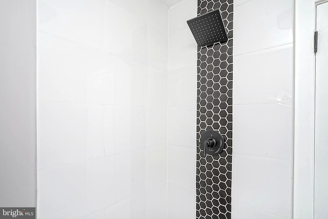 interior details with tiled shower