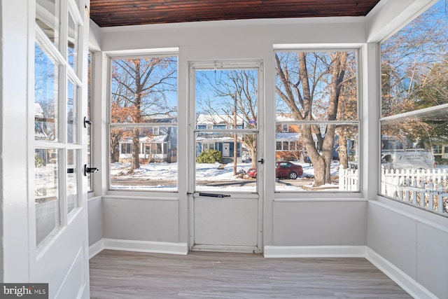 view of unfurnished sunroom