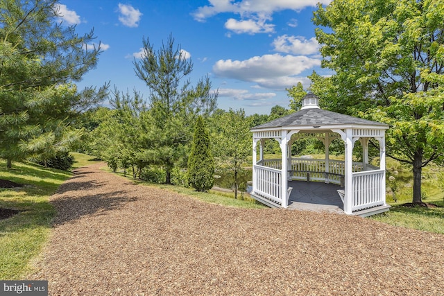 view of yard with a gazebo