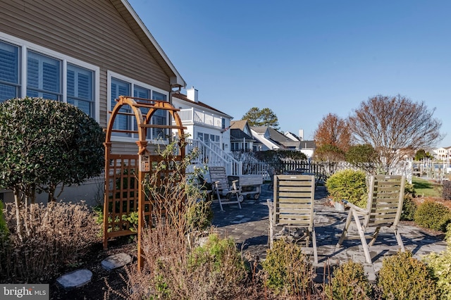 exterior space with a patio