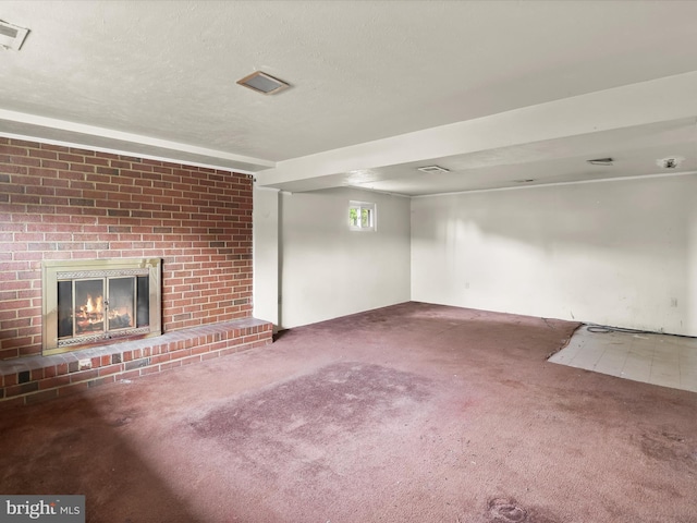 7107 Dower House Rd, Upper Marlboro, MD 20772 - below grade area with carpet and a fireplace
