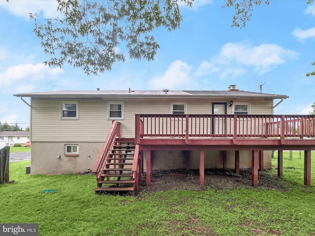 7107 Dower House Rd, Upper Marlboro, MD 20772 - back of house featuring a deck, a yard, and stairway