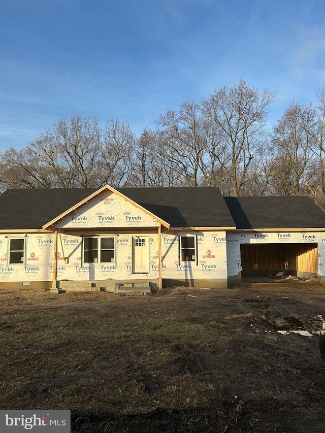 view of unfinished property