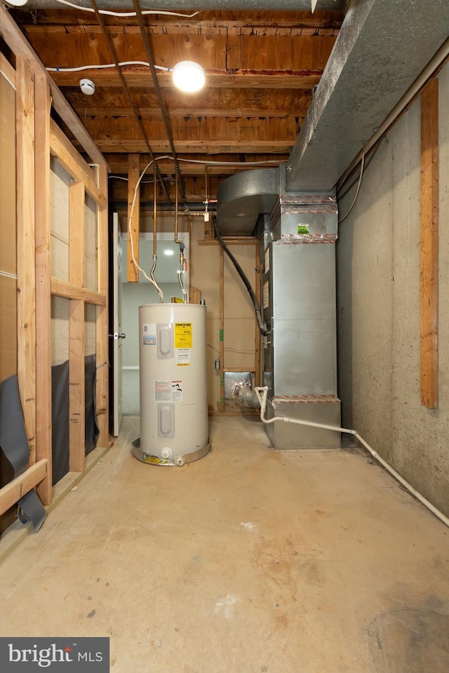 utilities with electric water heater and heating unit