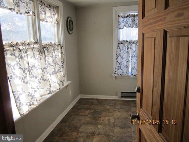 interior space featuring a baseboard radiator