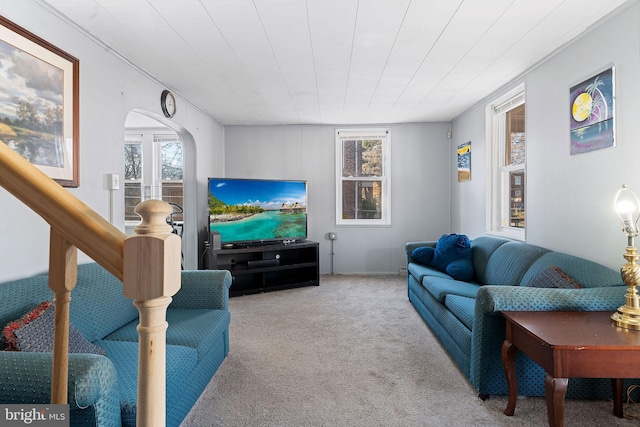 view of carpeted living room